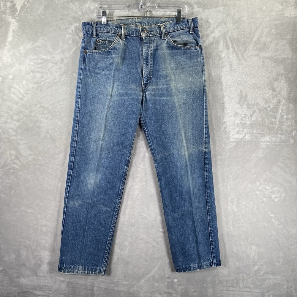 Vintage 1980s Levi's 505 Jeans men's 34x27 Orange Tab Denim Regular Fit Fading